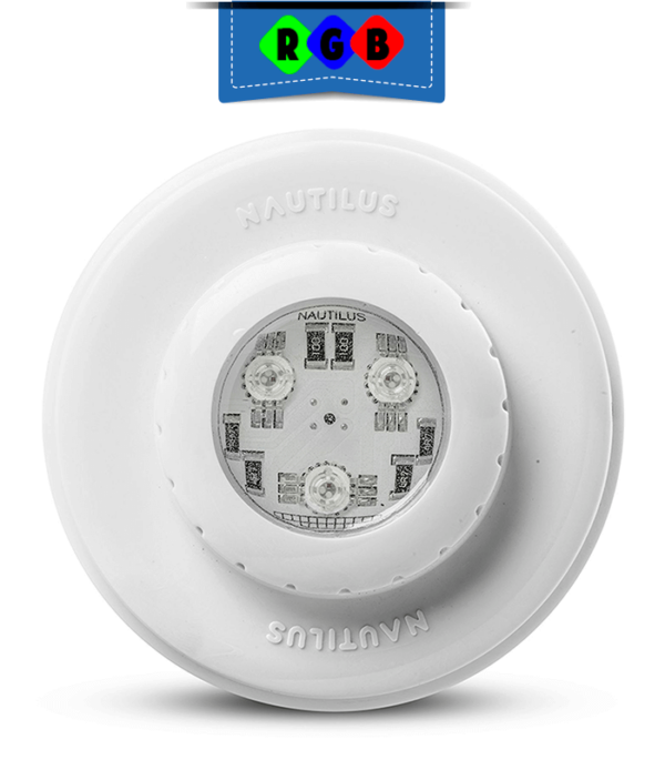 Refletor ABS Super LED BRANCO para piscinas de alvenaria/concreto 50mm