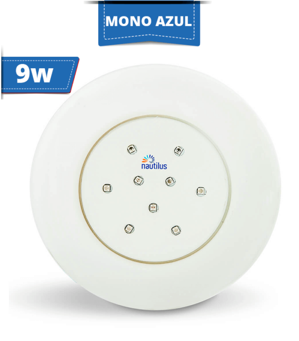 Refletor Classic Super Led Mono Azul 9w 12v 125mm Rosca 1/2 - Nautilus