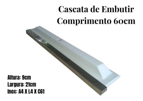 Cascata De Embutir 60cm Com Bico Em Inox