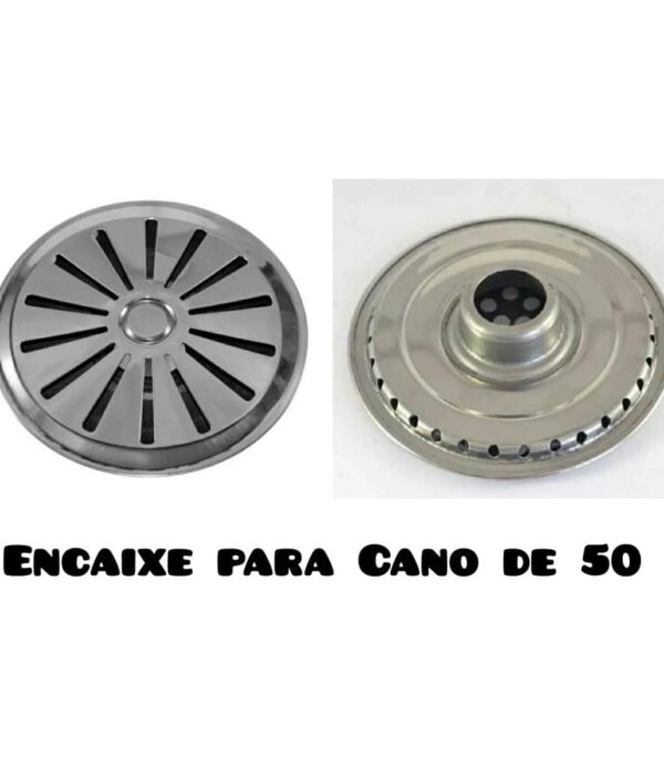 Ralo Dreno Fundo Antiturbilhao Inox Prática Encaixe Cano 50