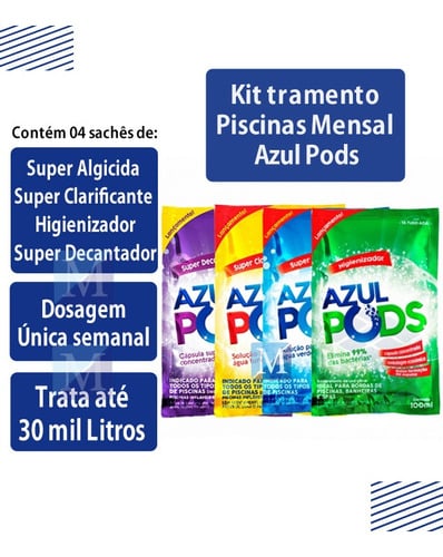 Kit Tratamento Piscinas Completo Azulpods Maresias