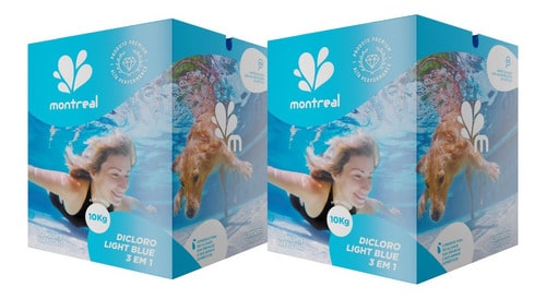Kit 2 Caixa De Cloro 10kg Cada 3em1 Para Piscinas
