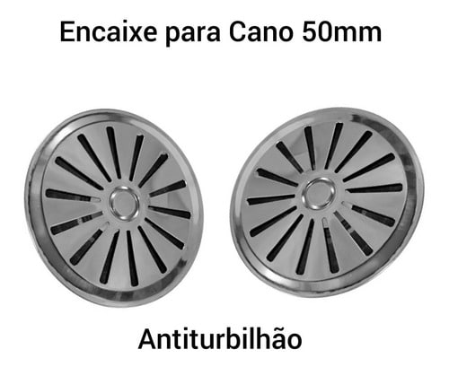 Kit 2 Ralos Dreno Fundo Antiturbilhao Inox Pratic