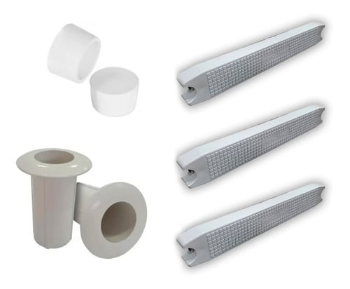 Kit 3 Degrau Mais Chumbador E Encosto Para Piscinas
