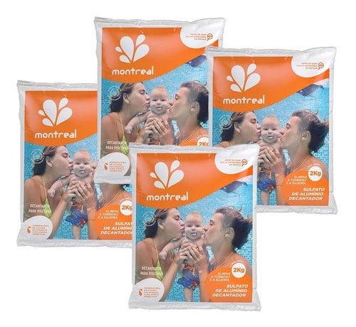 Kit Tratamento Piscina Sulfato Alumínio Decantador Limpeza