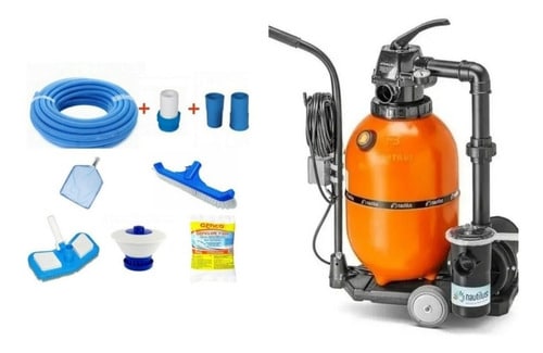 Filtro E Bomba Móvel Para Piscina Portátil 29m³ Com Carrinho