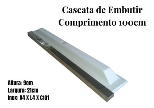 Cascata De Embutir 1 Metro (100cm) Com Bico Em Inox