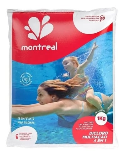 Cloro Para Piscina Dicloro 4 Em 1 Limpeza Piscina 1kg