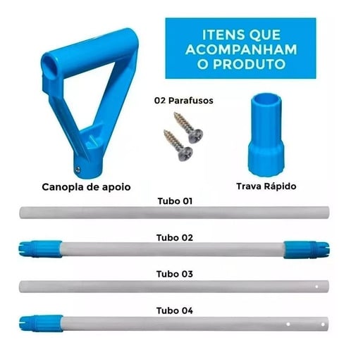 Aspirador Jumbo P/ Piscina 6 Metros Mangueira Cabo 2,6m - Imagem 6