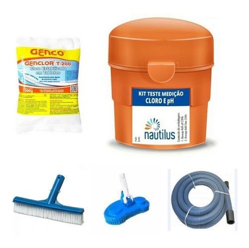 Kit Limpeza Para Piscinas Intex Com Aspirador E Estojo Teste