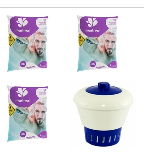 Flutuador Clorador +3 Pastiha Cloro Para Piscinas