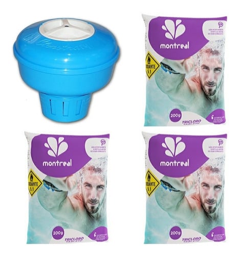 Flutuador Dosador Clorador + 3 Pastilhas Cloro Para Piscinas